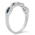 thumbnail image 2 of Dazzlingrock Collection 10K Blue Sapphire & White Diamond Swirl Wedding Band, White Gold, Size 8, 2 of 4