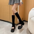 thumbnail image 5 of Milue Solid Color Socks Knitted Leg Warmers Foot Cover Autumn Calf Gaiters for Dress, 5 of 21