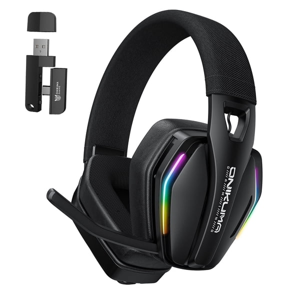 Siivton Wireless Gaming Headset & Headphones, 2.4GHz Bluetooth 5.3, 60H Battery, 50mm Drivers, Noise-Canceling Mic, Over-Ear PC Headphones for PS5 PS4 Switch PC Phone