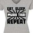 thumbnail image 4 of Inktastic Eat, Sleep, Muay Thai, Repeat Women's V-Neck T-Shirt, 4 of 5