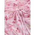 thumbnail image 4 of Pink Floral Off-Shoulder Ruffled Mermaid Dress With Asymmetrical Hem, 4 of 4
