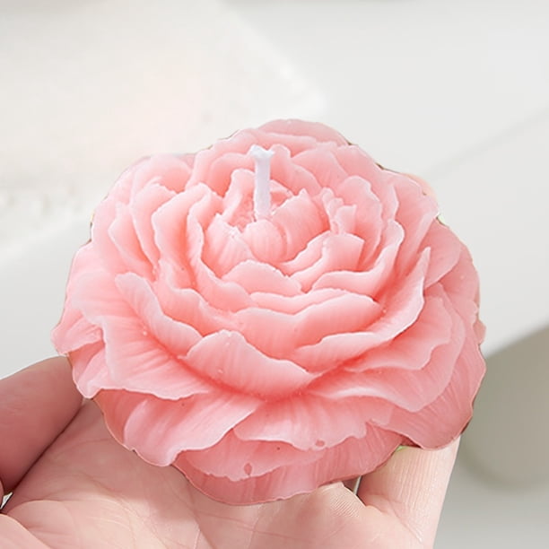 Cera de Vela para la Fabricación de Velas, Vela de Aroma de Flores Ornamento de Aroma Del Día de San Valentín, Vela de Flores Simulada con Base, Velas Románticas para Dormitorio, Sala de Estar