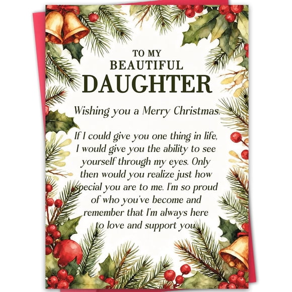 Tarjeta de Navidad ATTLVV para hija, regalo de feliz Navidad