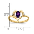 thumbnail image 3 of 14K Yellow Gold Ring Band with Stones (02) February Amethyst Oval Purple Diamond Round, 3 of 5