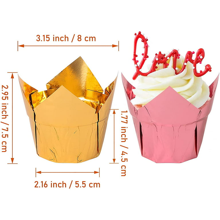 50pcs Tulip Baking Cups Muffin Liners Wrappers Baking Cup Holders Cupcake  cookie Linersfor Wedding Birthday Anniversary Party