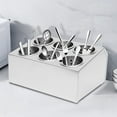 thumbnail image 4 of YIYIBYUS 6-Hole Flatware Holder Commercial Stainless Steel Cylinder Flatware Restaurant Silverware Utensil Holder Organizer For Home, Restauran Use (6-Hole Silver), 4 of 9