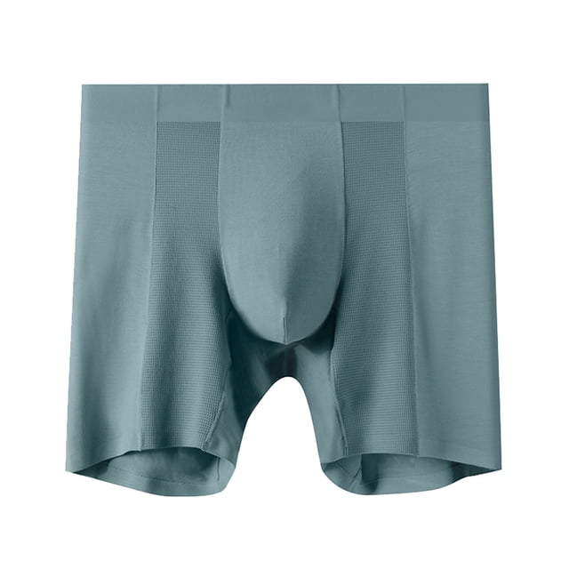 PEASKJP Mens Comfy Trunk Performance Mesh Underwear Boxer Briefs for Men,Green XL
