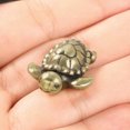 thumbnail image 3 of Figura de tortuga de latón vintage, mini estatua de tortuga de metal dorado, animal Feng Shui, buena suerte, riqueza, coleccionable para el hogar y la oficina., 3 of 5