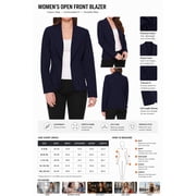 Moa Collection Womens Solid Casual Office Work Long Sleeve Open Front Blazer Jacket