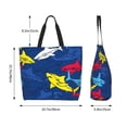 thumbnail image 6 of Fuzoiu Cartoon Shark Print Tote Bags for Women,Shoulder Bag, Gym Tote,Top Handle Ladies Shoulder Bags for Work Beach Travel and Shopping Grocery, 6 of 8