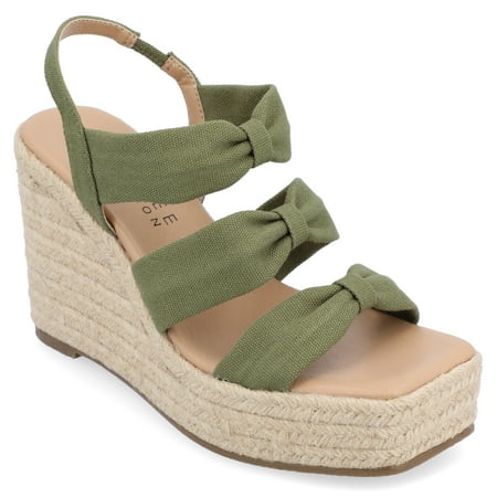 

Journee Womens Santorynn Tru Comfort Foam Sling Back Espadrille Platform Wedge Sandals