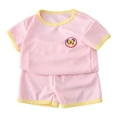 thumbnail image 4 of UngA Toddler Baby Boys Summer Clothes 3 6 12 18 24 Months 2T 3T 4T 5T Embroidery Short Sleeve T Shirt Tops Short 2 Pcs Set Back To School Newborn Toddler Baby Girl Outfits (Pink,12-18 Months), 4 of 7