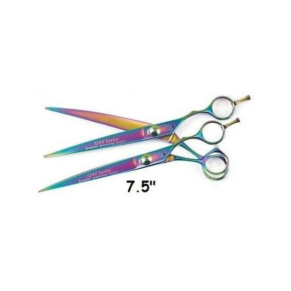 Professional Quality Dog Grooming Rainbow Series Curved Steel Shears Pick Size (7.5")