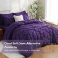 thumbnail image 2 of 7 Pieces Pinch-Pleated Comforter Set, Purple Queen Size, 2 of 8
