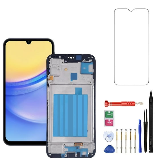 for Samsung Galaxy A15 5G Screen Replacement for Samsung A15 Screen Replacement with Frame kit for Samsung A15 4G / 5G A156u A156m s156vl A156w LCD Touch Display digitizer Assembly 6.6 Inch