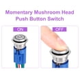 thumbnail image 6 of 1 Pcs 5/8 Inch Stainless steel Latching Button Switch 1NO 10A 12-24V Blue Button Lamp with Socket Plug with Wire, 6 of 7