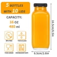 thumbnail image 2 of Botellas de vidrio para jugo CUCUMI, 5 unidades, 500 ml, con tapas, pajitas y cepillo, 2 of 7