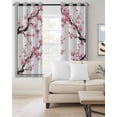 thumbnail image 2 of Spring Pink Flowers Blackout Curtains 54 Inches Long, Botanical Peach Blossoms Floral Thermal Insulated Black Out Curtains, Darkening Window Curtain Drapes for Bedroom Living Room 52"x54" 2 Panels, 2 of 9