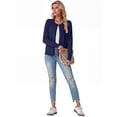 thumbnail image 4 of JWD Women Open Front Cardigan Buttons Long Sleeve Lightweight Knit Sweater Navy Blue XL, 4 of 6