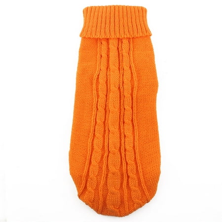Pet Teddy Woolen Sweater Coat Jacket Clothes Costume Orange XXL