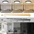 thumbnail image 3 of Lámparas para Recámara 40cm 36W 3000K/4000K/6500K Lámpara de Techo LED para Baño, Cuadrada Plafon Modernas para Cocina/Pasillo/Baño/Sala Temperatura de Color Brillo Ajustable (Negro, Redondo), 3 of 8
