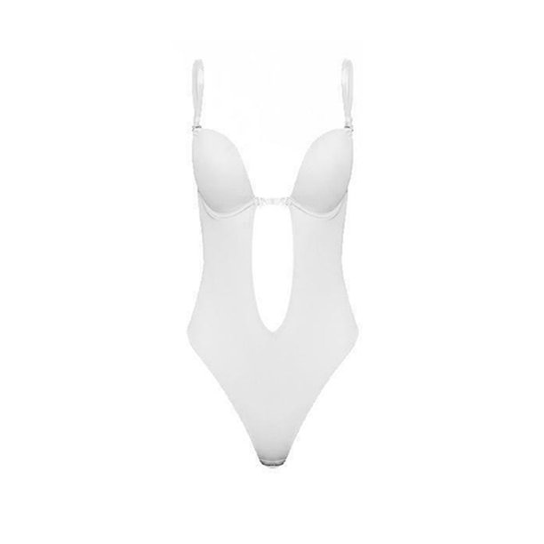 Floepx Women Plunging Deep VNeck Strapless Backless Bodysuit for