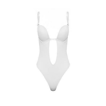 

Notime Women Plunging Deep V-Neck Strapless Backless Bodysuit for Wedding Body Shaper Bra Shapewear U