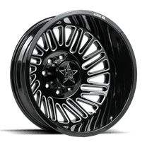 Luxxx HD19 Rear Outer Dually Wheel, 20"x8.25", 8x210mm, -192 Offset, 154.2mm Hub, Gloss Black Milled Finish