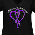 thumbnail image 4 of Inktastic Alzheimer's Awareness Purple Ribbon Heart Women's Plus Size V-Neck T-Shirt, 4 of 5