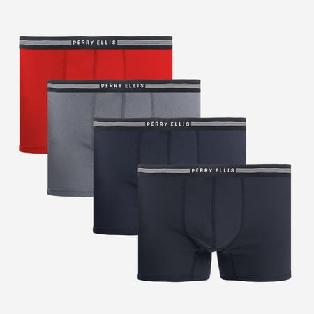 Perry Ellis Portfolio 4 Pack 1X1 Rib Cotton Boxer Brief