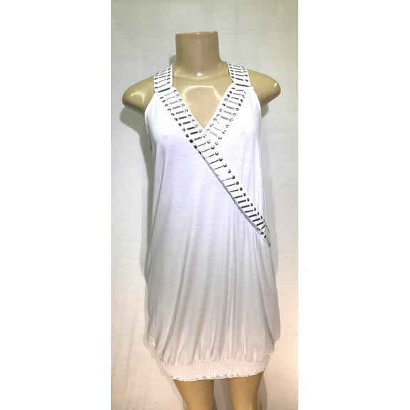 Crossover Studded Knit Dress