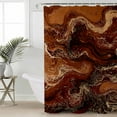 thumbnail image 2 of Small Stall Shower Curtain 48x72 Inch Narrow Half Size Brown Marble Bath Curtains Bathroom Decor Ombre Abstract Striped Mottled Aesthetic Waterproof Fabric Shower Curtain Set with Hooks 48 Inch, 2 of 6