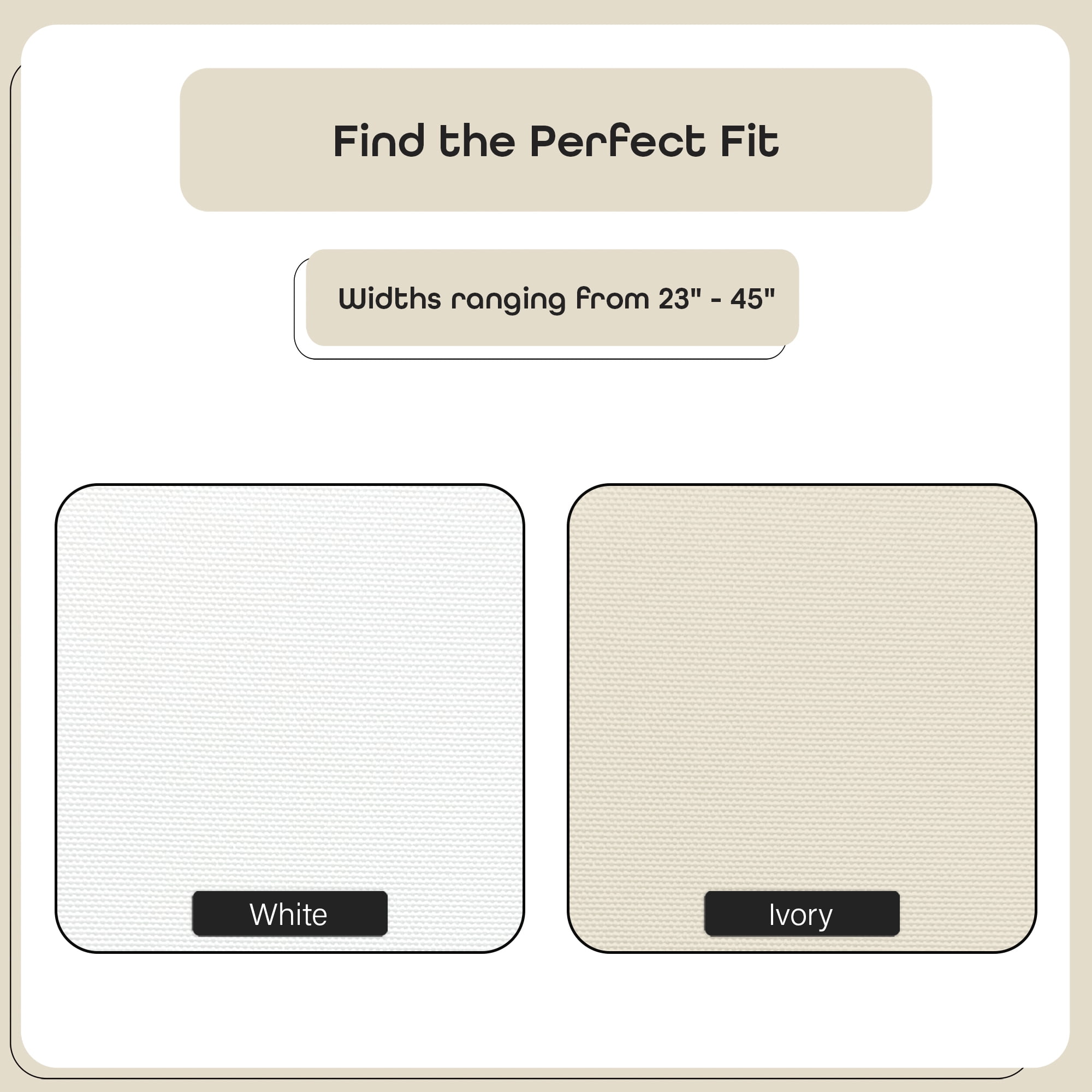 Achim Cordless Glide n' Go Blackout Vinyl Roller Shade 28"x72" Ivory