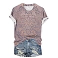 thumbnail image 2 of Cilsoka Trendy Shirts for Women 2026, Womens Casual Floral Print Tops Crewneck Short Sleeve T Shirts Fashion Outfits 2026 Spring Summer Shirts, Graphic Trendy Tees, 2 of 5