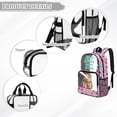 thumbnail image 6 of Xoenoiee Capybara Bow Book Pencil Print Kids School Backpack Large Capacity Schoolbag Travel Casual Daypack Teens Girls Back to School Gift 17" Clear Bookbag PVC See Through School Students Rucksack, 6 of 7