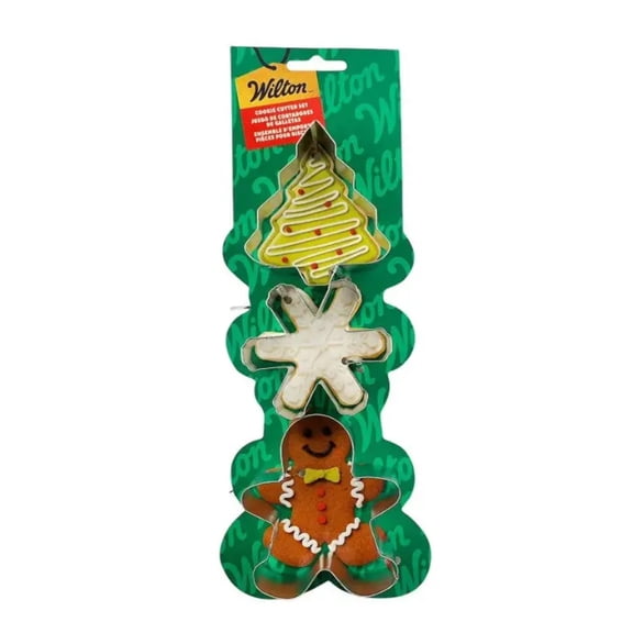 CHRISTMAS #2 METAL COOKIE CUTTER 3PC SET