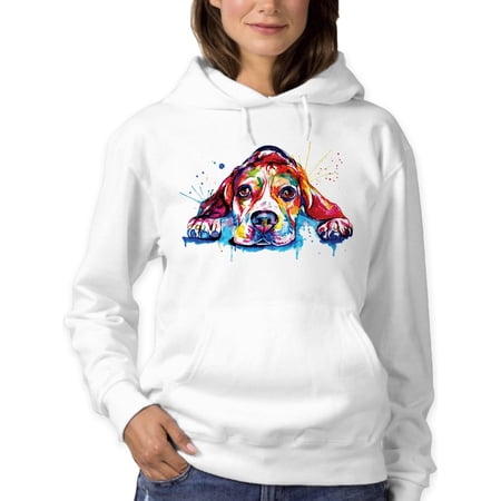 Pastell Colorful Beagle Dog Hoodie Women -Weekday Best Designs, Female Small