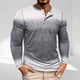 thumbnail image 1 of Blusas y camisas de manga larga con cuello redondo y degradado para hombre, blusas casuales con botones y cuello redondo, blusas de poliéster para hombre, 1 of 7