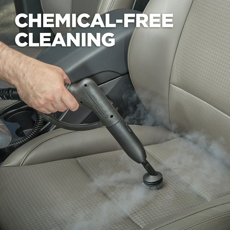 Steam cleaning a car upholstery seat