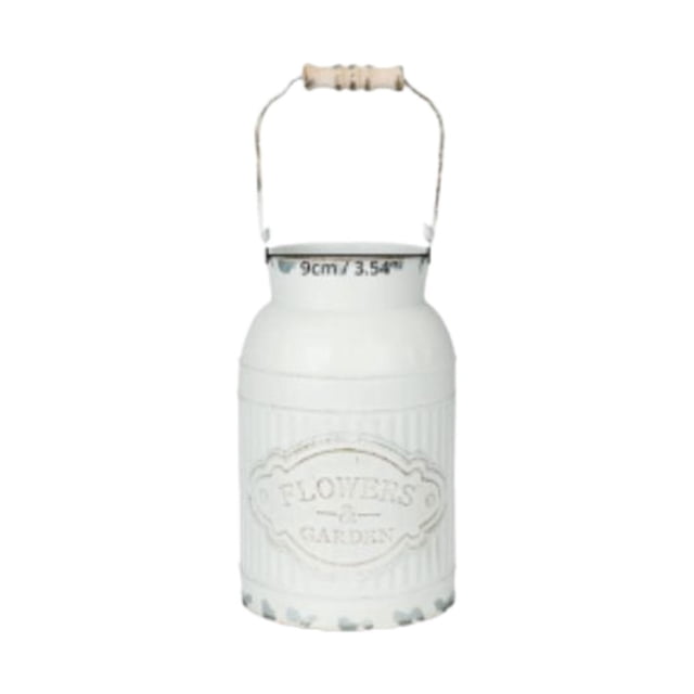 Jarrón Decorativo de Hierro con Forma de Lata para Leche, Elegante Florero para El Hogar, Interior Y Estilo Rústico.
