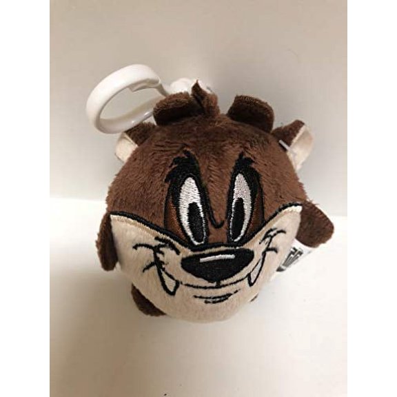 A Looney Tunes Tazmanion Devil Fat Round Ball 3.5" Plush Soft Stuffed Keychain Clip On Animal Doll