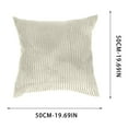 thumbnail image 3 of PONPRNGY Throw Pillow Covers Decorative 1Pc Soft Velvet Corduroy Striped Square Cushion Cover for Bench Couch Decor, 19 x 19 inch, 3 of 5