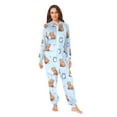thumbnail image 4 of Adult Christmas Onesie Sleeping Capybara Adult Zipper One-Piece Pajamas Unisex Pajamas with Pockets, 4 of 6