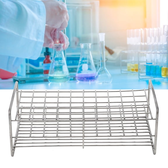 18.5mm 50 Holes Stainless Steel Test Tube Rack Square Hole Medical Holder