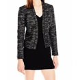 thumbnail image 1 of Nine West NEW Black Womens Size 12 Tweed Open-Front Shimmer Jacket, 1 of 3