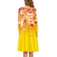 thumbnail image 3 of FKELYI Harvest Fall Women Dresses Size M Stretchy Women Long Sleeve Dress to Look Thin Durable Round Neck Swing Party Dress Thanksgiving Maple Leaves, 3 of 4