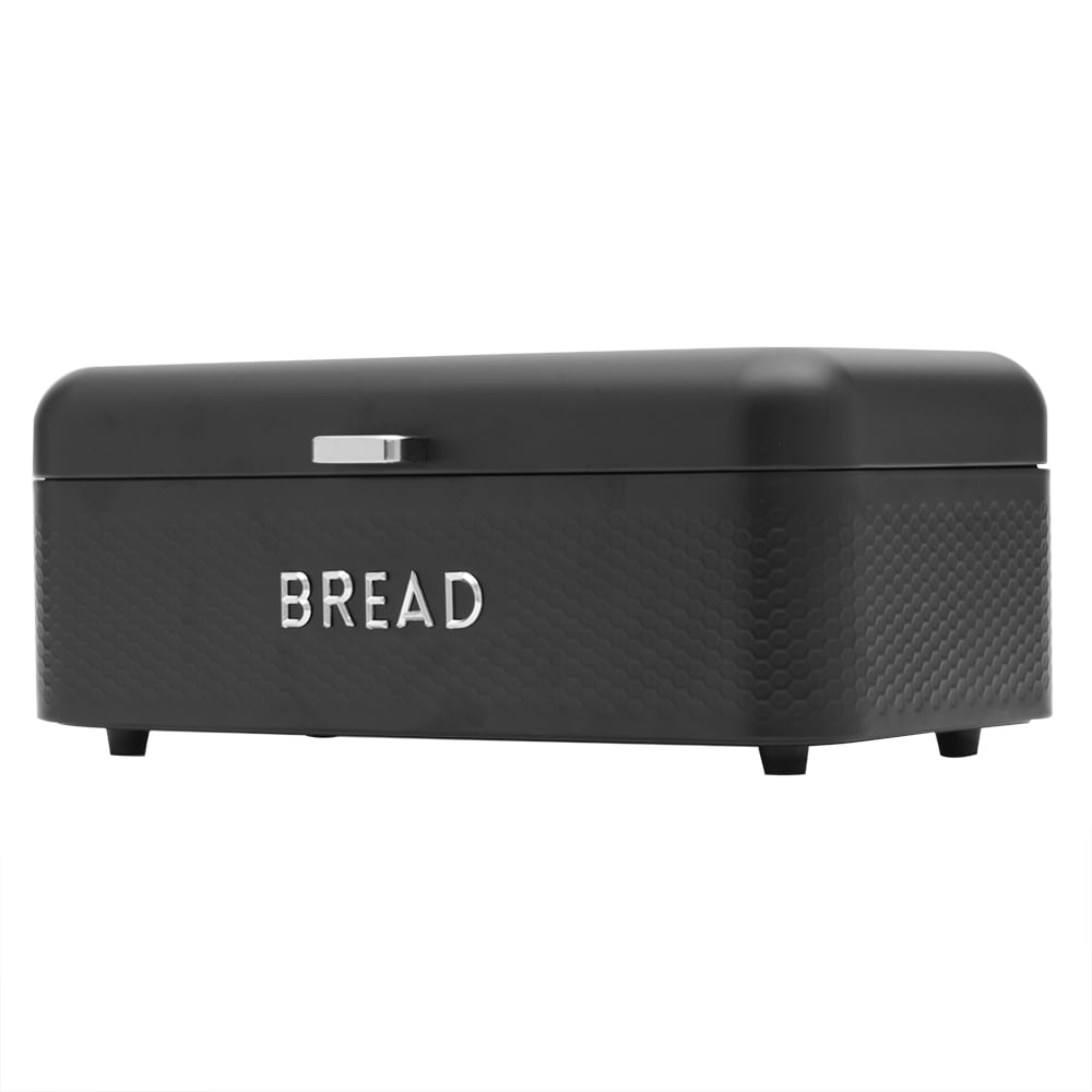 Home Basics Soho Metal Bread Box, Black