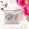 thumbnail image 4 of Initial Makeup Bag Big Letter Script Name Monogram Personalized Travel Makeup Bag for Women Inspirational Gifts She Believed She Could So She Did, 4 of 7