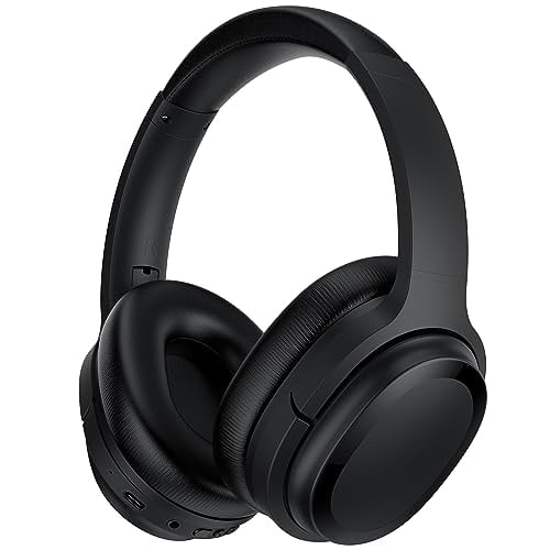 tapaxis Auriculares híbridos con cancelación activa de ruido Auriculares inalámbricos Bluetooth Auriculares inalámbricos sobre la oreja con graves profundos, llamadas claras, ajuste cómodo, tiempo de