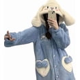 thumbnail image 1 of Piece Pajamas Kawaii Plush Lounge Wear Women's Pajamas Robe Hooded Cute Pajamas Plush Long Pajamas Gift M, 1 of 4